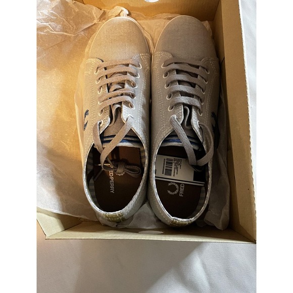 NEW IN BOX Mens Fred Perry Gray Canvas Shoes Sneakers Size 10 main image 6